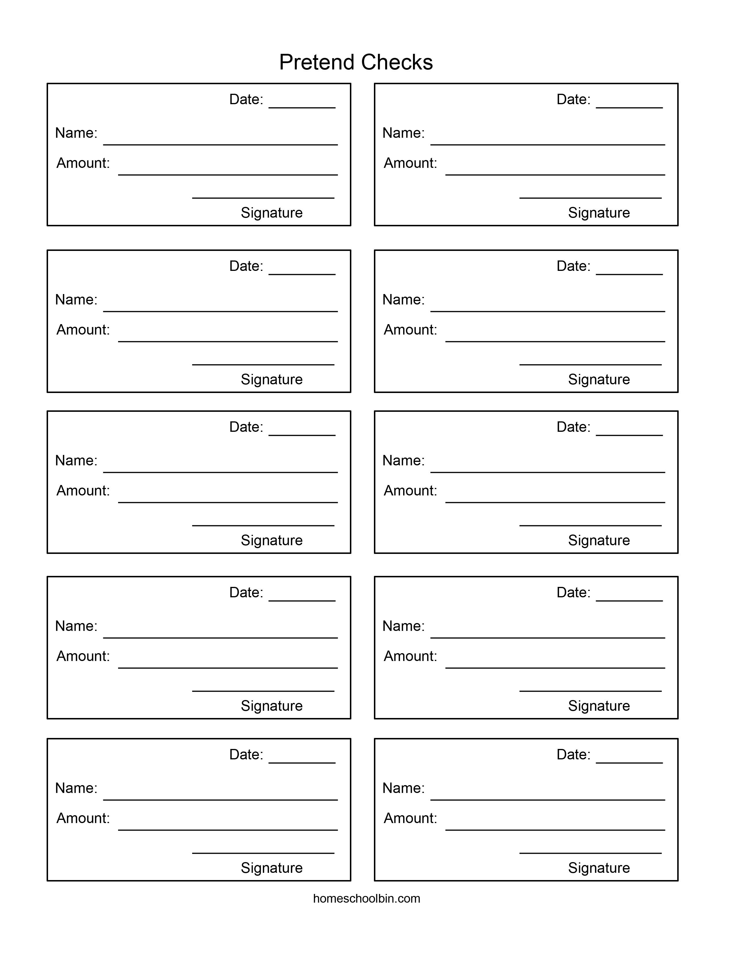 printable pretend checks - ganalytic
